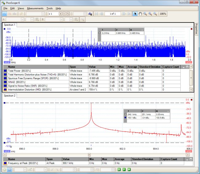 Analizzatore di Spettro Software PicoScope 