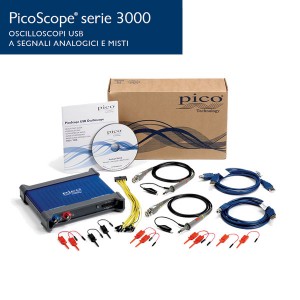 Foto prodotto Oscilloscopio PicoScope 3205D MSO 2 + 16 digitali, 100 MHz, 2 sonde e accessori