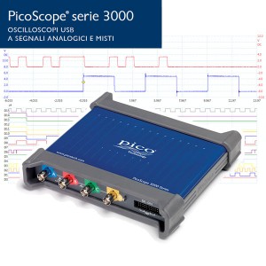 Foto prodotto Oscilloscopio PicoScope 3404D MSO 4 + 16 digitali, 70 MHz, 4 sonde e accessori