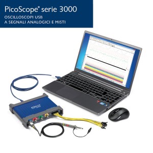 Foto prodotto Oscilloscopio PicoScope 3404D MSO 4 + 16 digitali, 70 MHz, 4 sonde e accessori