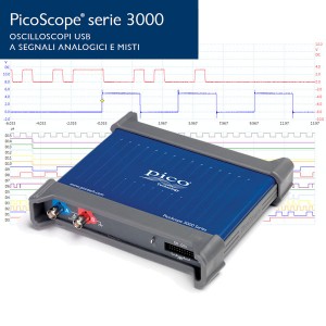 Foto prodotto Oscilloscopio PicoScope 3203D MSO 2 + 16 digitali, 50 MHz, 2 sonde e accessori